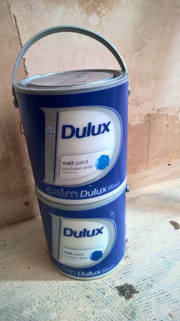 2x New Dulux 2.5 Litres Paint ''Cornflower White'' colour Matt finish (very light Blue shade),