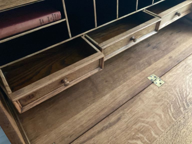 Stunning Antique Oak Large Bureau Desk