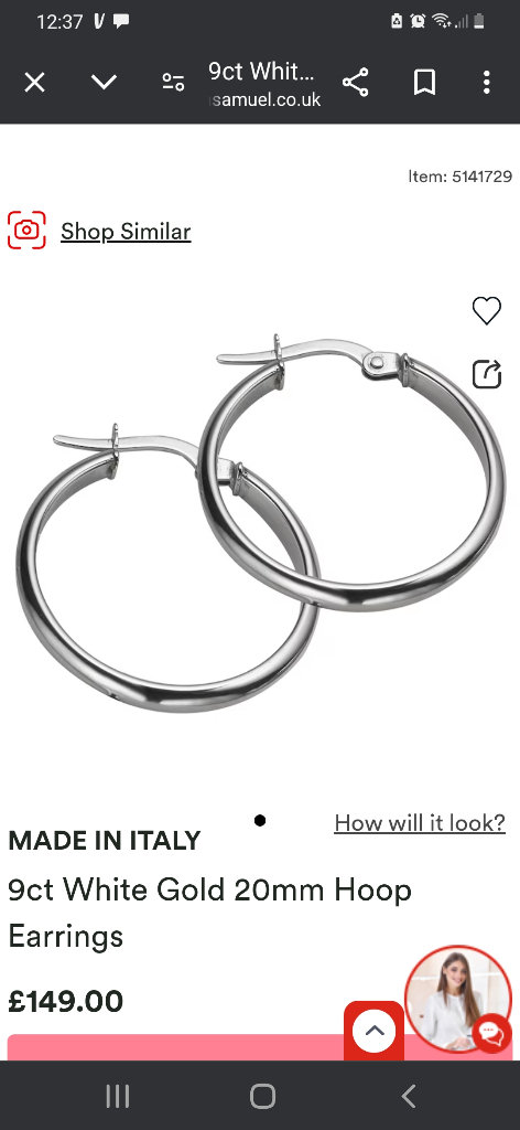 New 9ct white gold earrings 