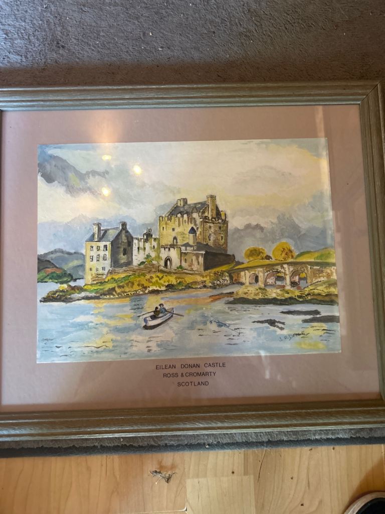 Framed watercolour: Eileen Donan Castle