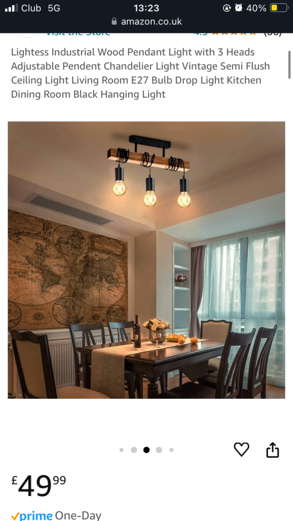 Rustic ceiling light 