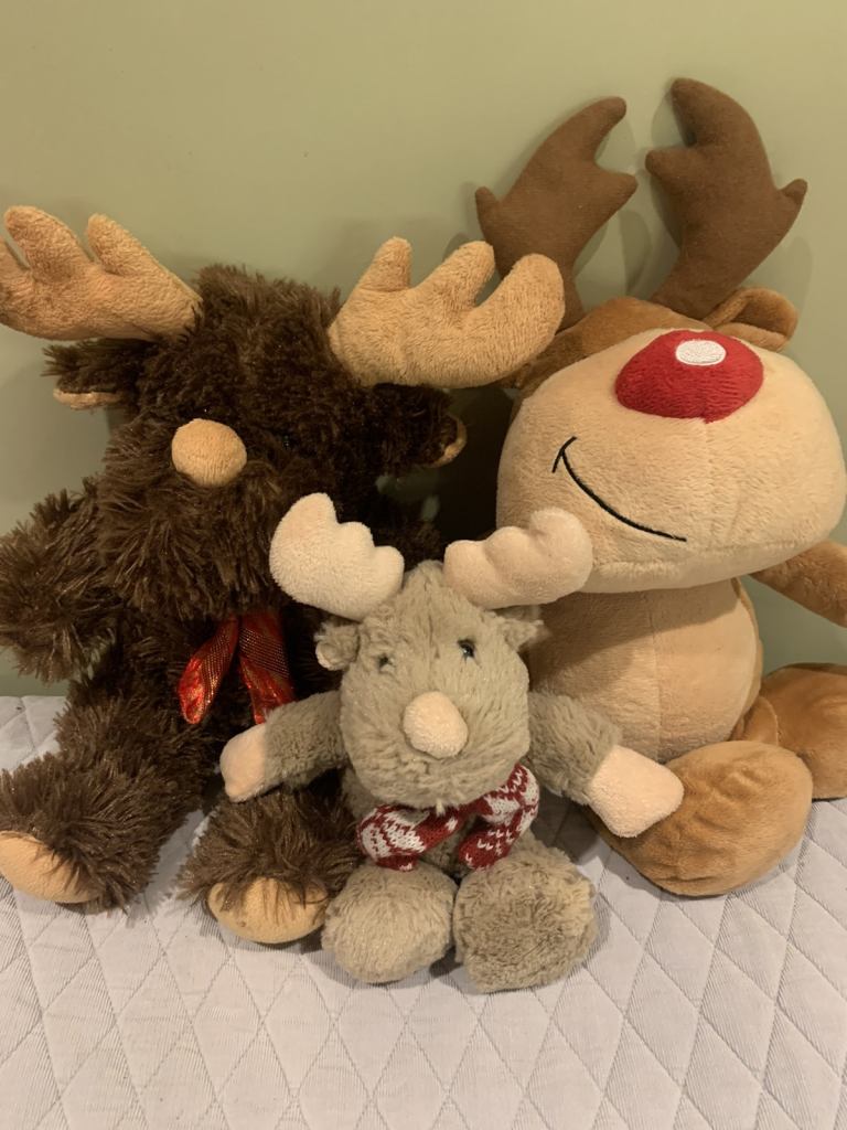 3 x soft Reindeer toys - £5