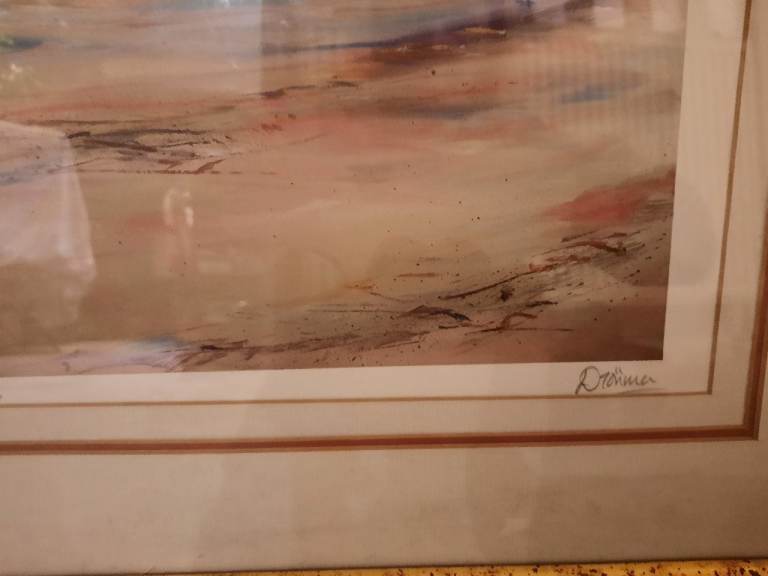 Footprints in the Sand limited edition print in gilt frame