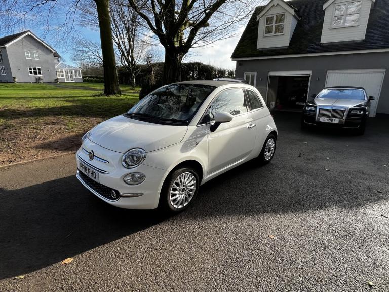 FIAT 500C CONVERTABLE 1.2 LOUNGE,WHITE,HALF LEATHER,VERY LOW MILES,FSH