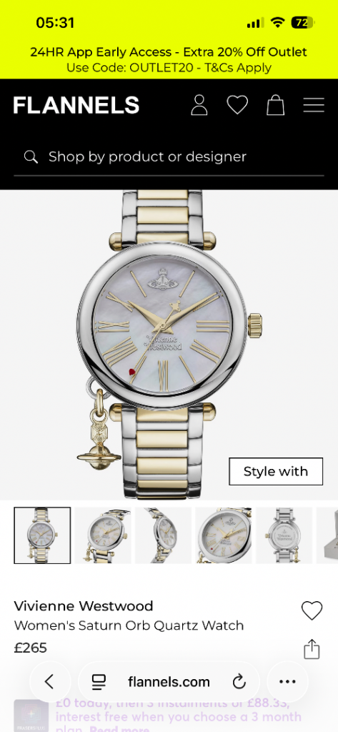 Vivienne Westwood Saturn Orb Quartz Watch - Silver & Gold
