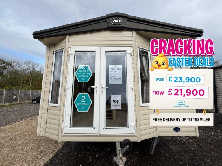 2 Bed Static Caravan - DG, CH, Patio Doors, Ensuite - Offsite Sale for Own Land