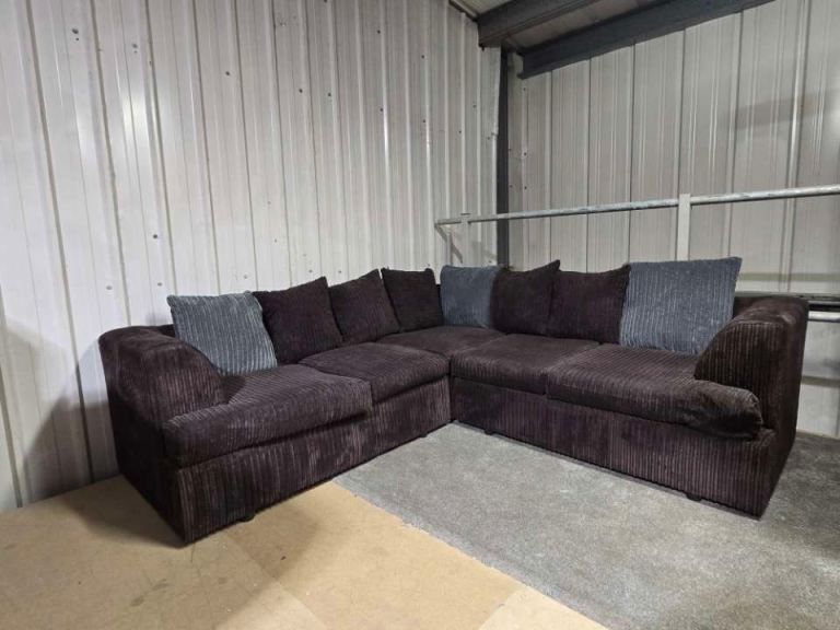 Brown cord jumbo sofa