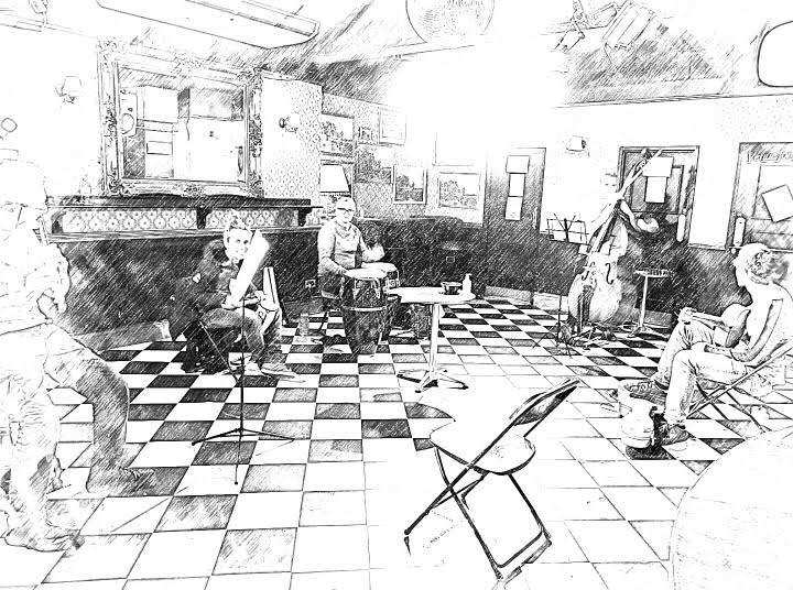 Percussionist invited to jam with diverse acoustic instrumentalists