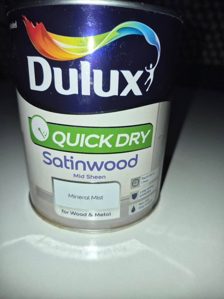 Dulux Quick Dry Satinwood Paint - Mineral Mist, 750ml