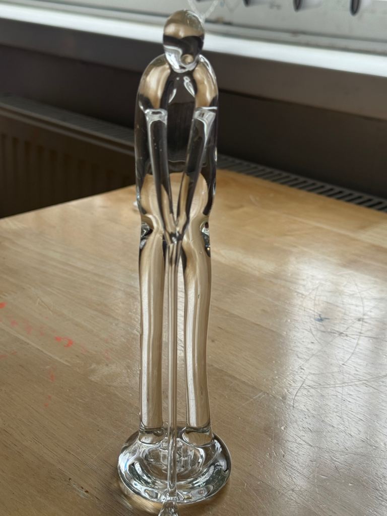 Clear Glass Golfer Figurine – Good Condition
