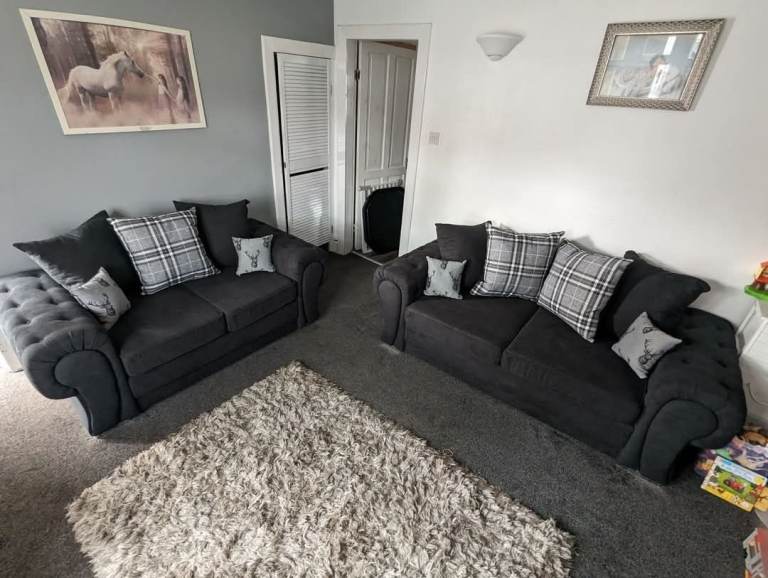 🔥 60% OFF Clearance -BRAND NEW Black Color 3+2 Or Corner Sofa Verona Design Same Day Delivery