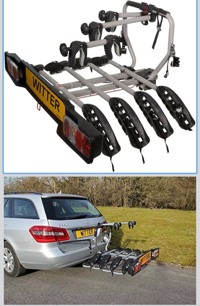 Clamp-on Towbar Mounted Bike Rack for 4 Bikes Thule roof bars Exodus roof box