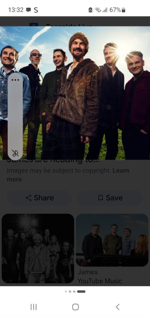 JAMES CONCERT TICKET 