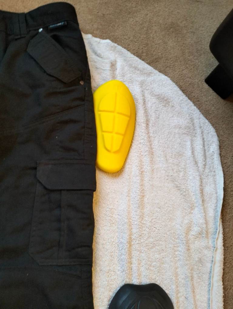 Route One DNM001 Mens Motorcycle Cargo Jeans Armoured Black Kevlar 34" Reg 31" Leg