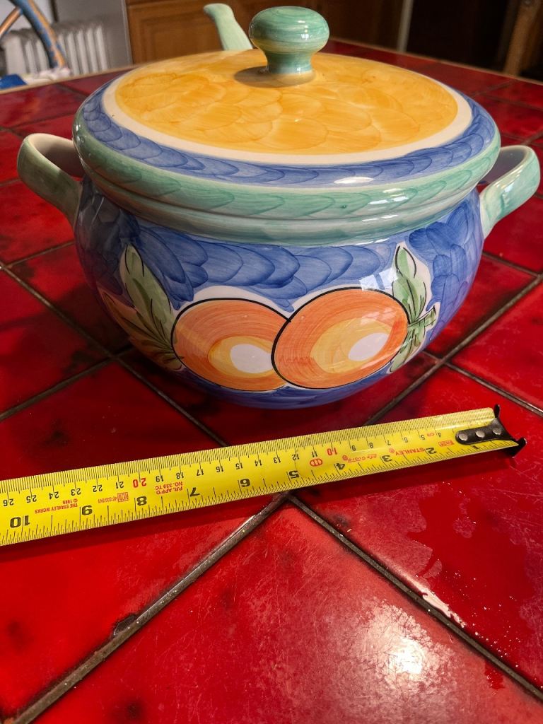 Colourful Studio Nova Ceramic Soup Tureen with Ladle – Good Condition