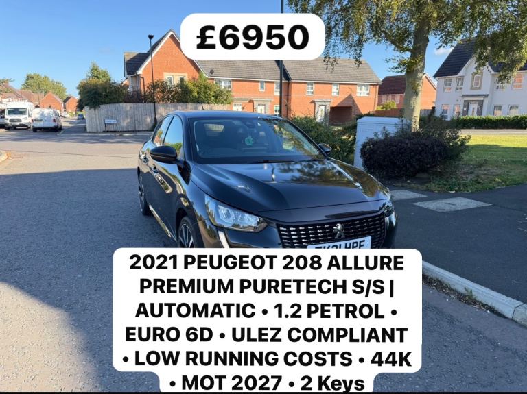 2021 PEUGEOT 208 ALLURE PREMIUM PURETECH S/S AUTO | AUTOMATIC • 1.2 PETROL • EURO 6D • 44K • MOT 27 