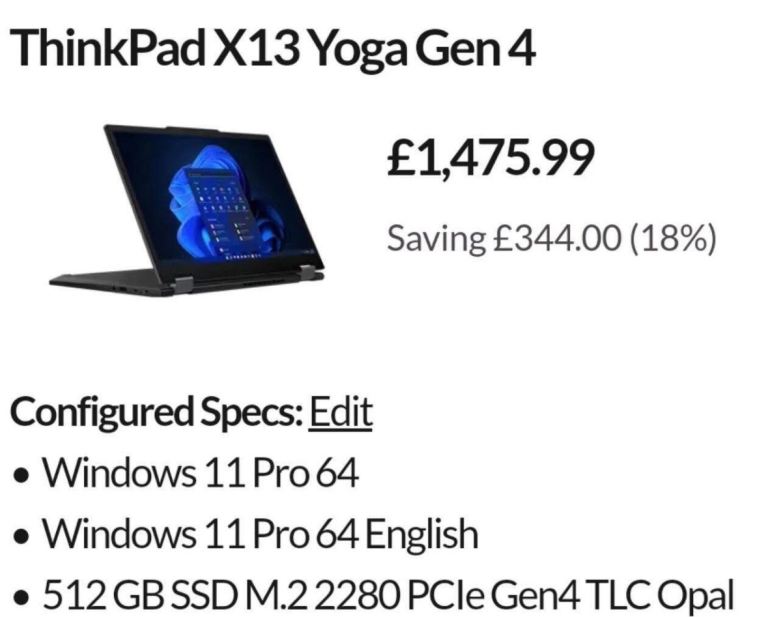 Thinkpad X13 Yoga Gen 4 