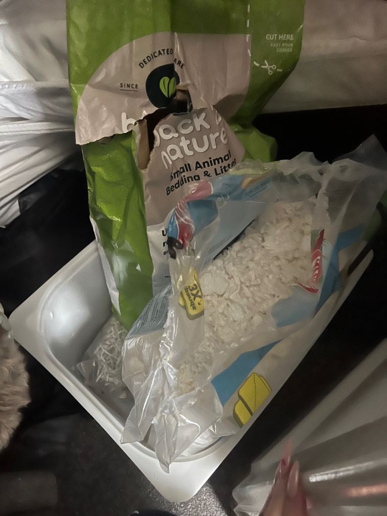 Rat cage, food and bedding supply and carrier