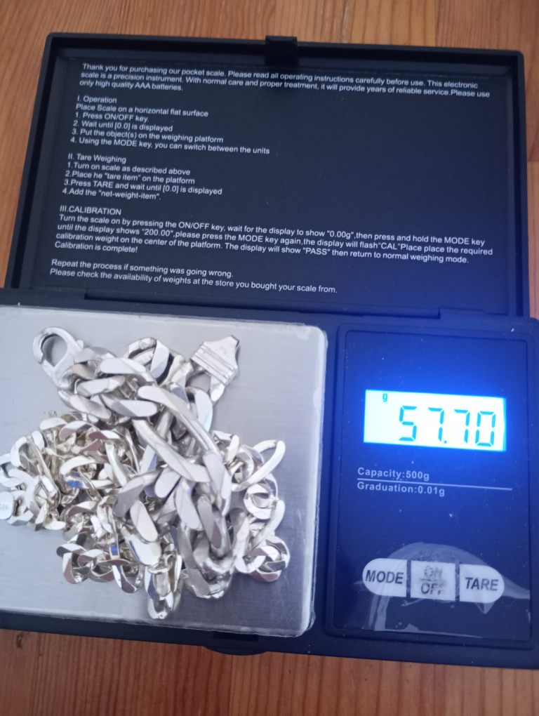 Figaro sterling silver chain & bracelet 