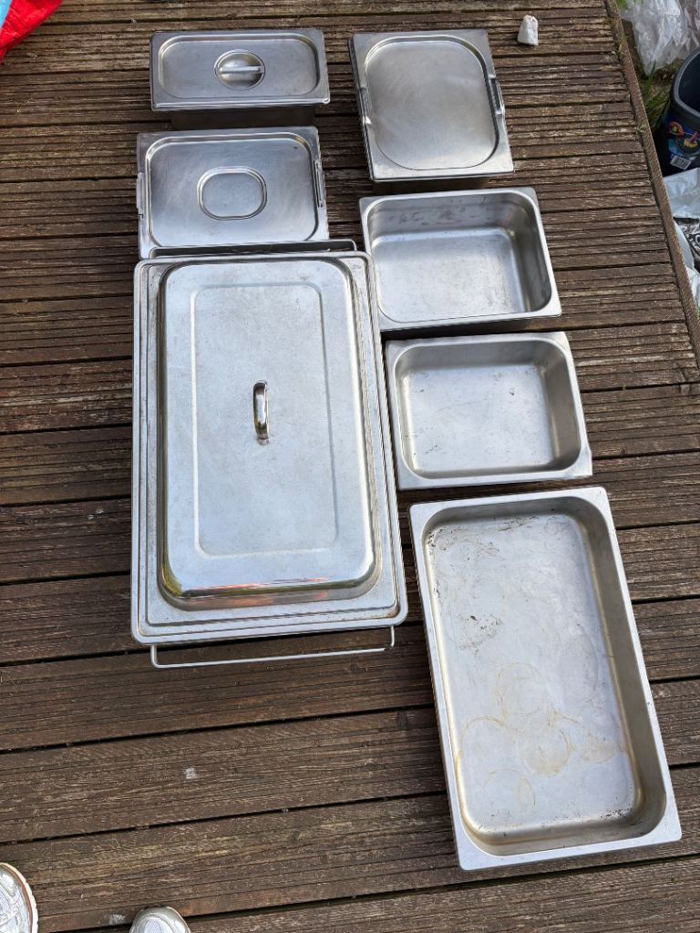 Set of Stainless Steel Chafing Dishes / Gastronorm Pans
