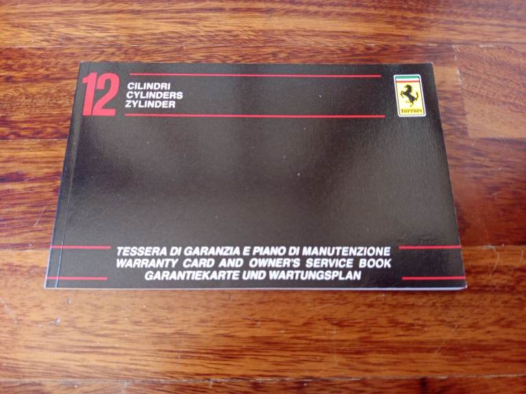 Ferrari 400 GT or 512 BB warranty book service 