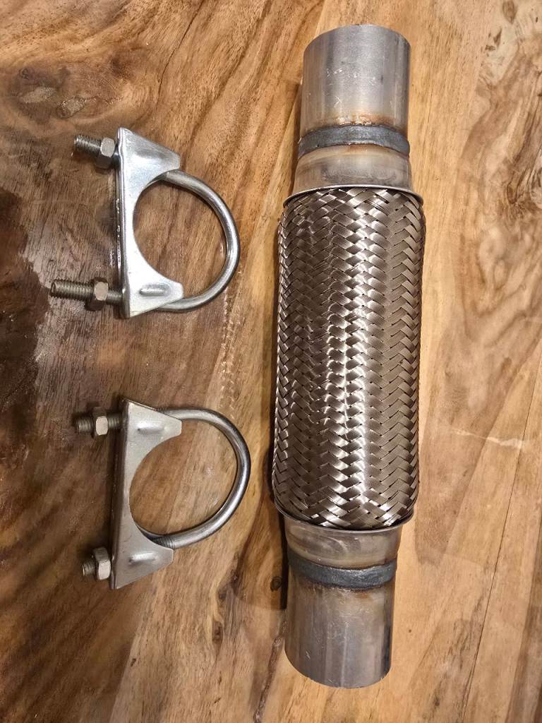 Brand New Exhaust Flexi Pipe With Brackets - Universal.