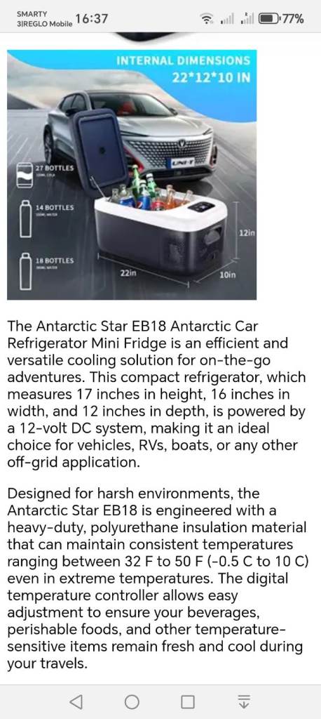 Car fridge/ freezer 12v 240v 