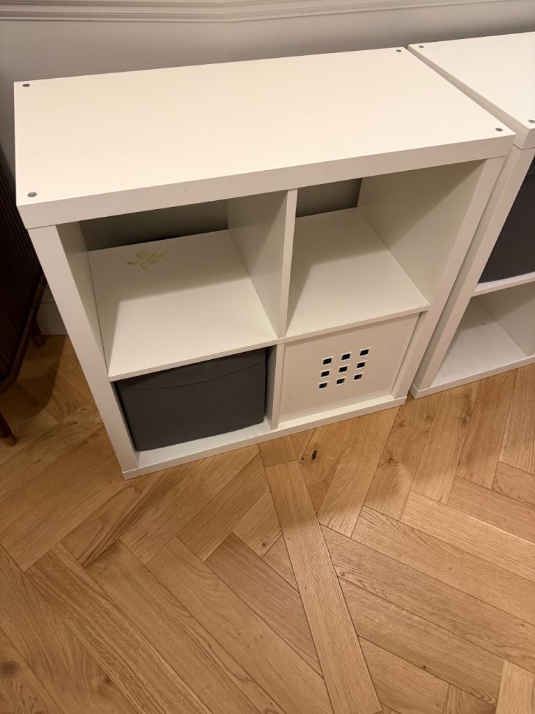White IKEA KALLAX Storage Shelving Unit