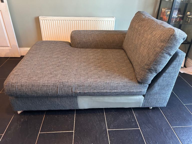 NEXT Chaise lounge-Blue fabric with grey fleck