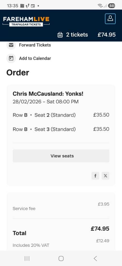 Chris McCausland Tickets x 2
