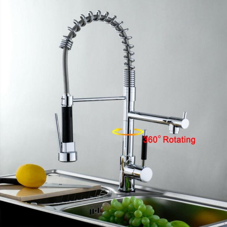image for Brand New Boxes Modern Kitchen Sink Mixer Taps Swivel Single Handle Pull Out Spray