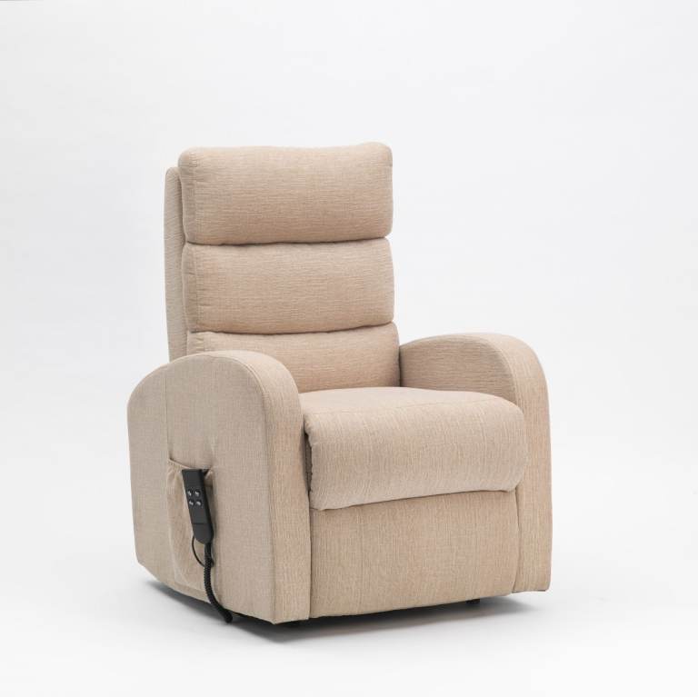 Drive DeVilbiss Waterfall Three Pillow Dual Motor Fabric Riser Recliner - Oatmeal