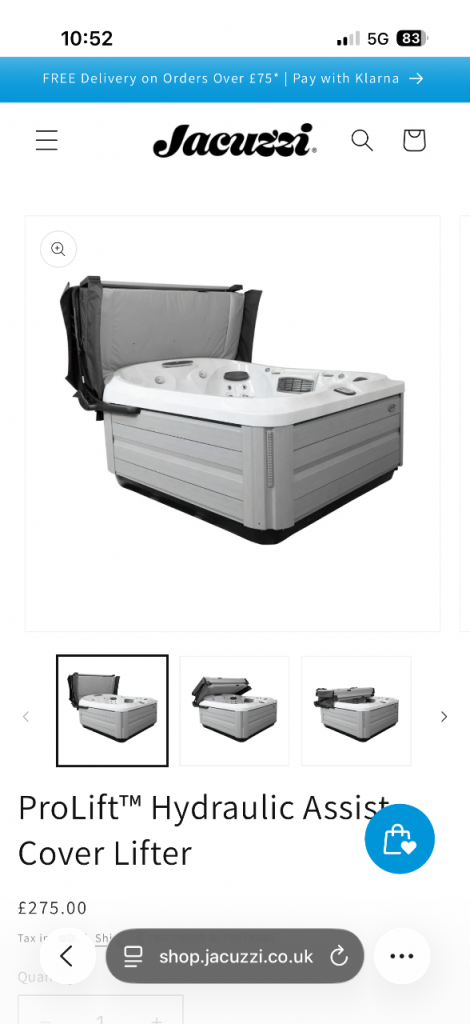 Jacuzzi ProLift™ Hydraulic Assist Cover Lifter