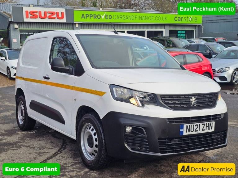 2021 Peugeot Partner White 1.5 BlueHDi Euro 6 panel van, 38,833 miles, ULEZ compliant, 5-Speed M ...