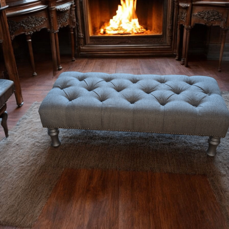 Chesterfield Coffee Table Deep Buttoned Upholstered Footstool Pouffe Seat