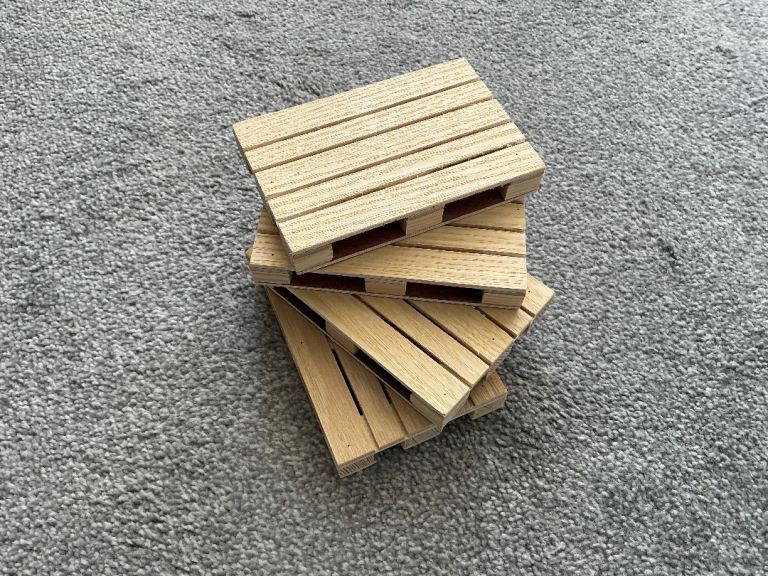 Wooden 4 x Mini Rectangular Pallet Coasters