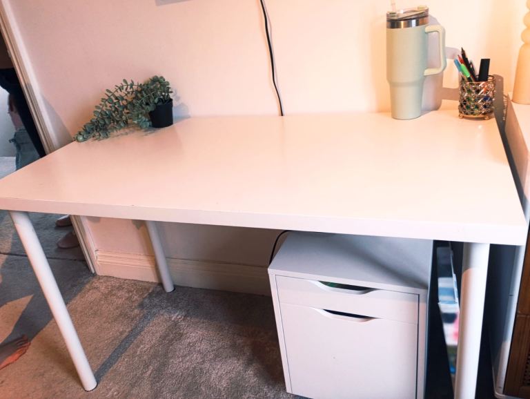 An Ikea study desk