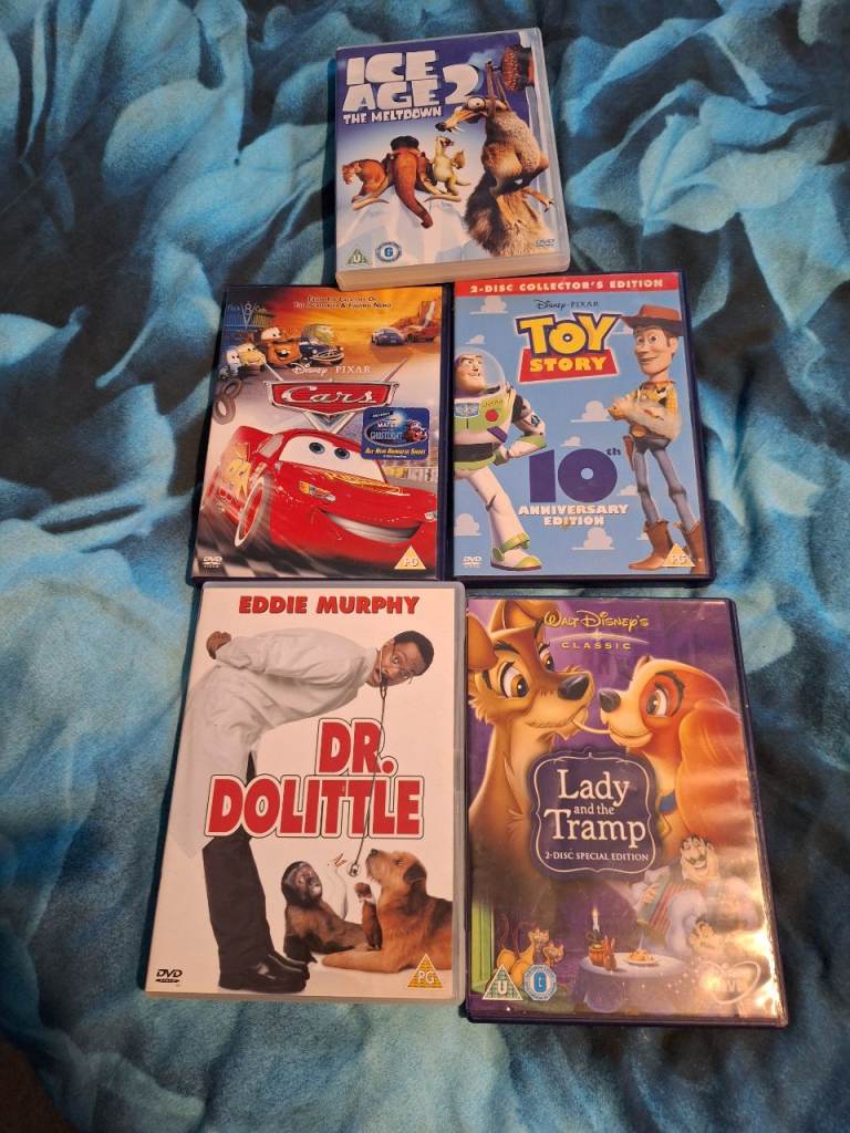 5x kids dvds 