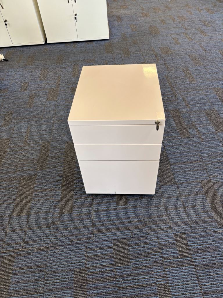 White metal under desk pedestal (25 available)