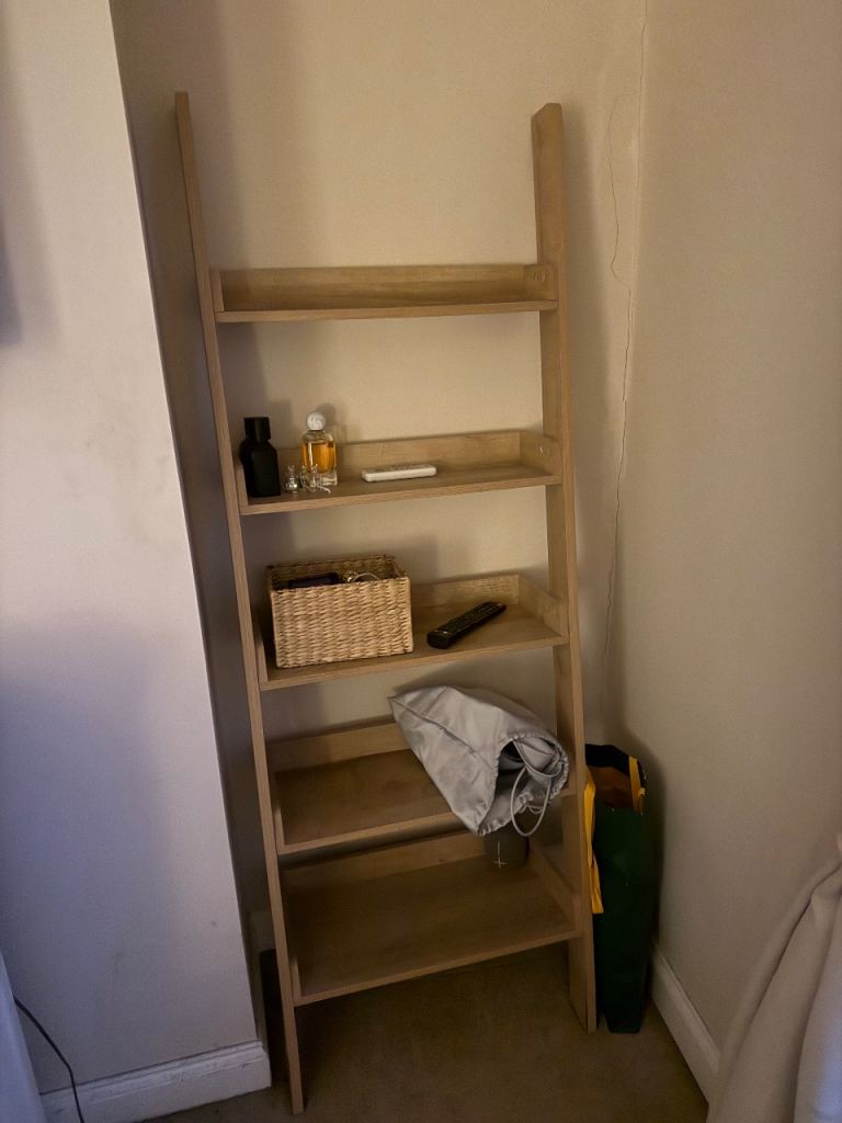 Light Wood Ladder Shelf Unit – Good Condition, £25.00 for Sale
