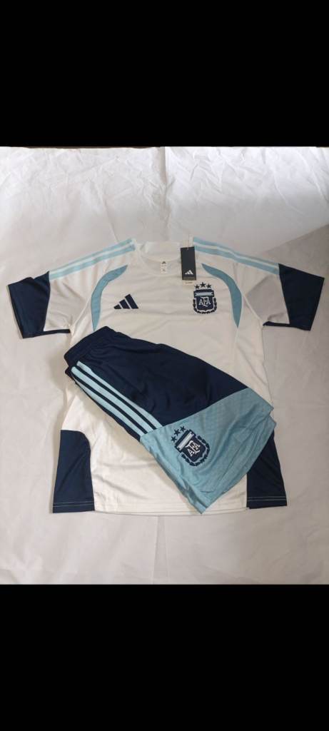 Adidas Argentina Football Kit – White & Blue, New with Tags