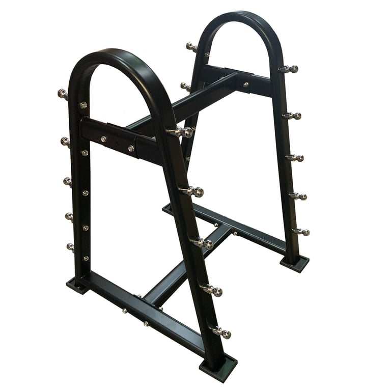 Double Sided Barbell Storage Rack With 5 EZ Barbells + 5 Straight Barbells