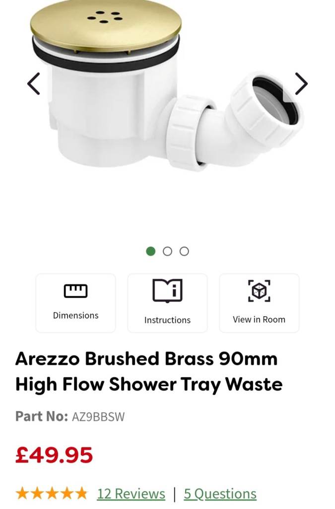 New Shower Waste 