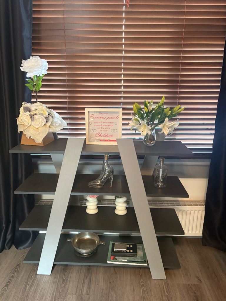 Modern Grey Display Shelf Unit – Good Condition