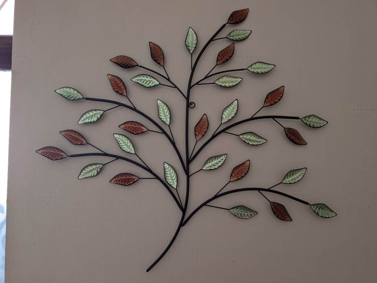 Pretty green & brown light reflective wall art