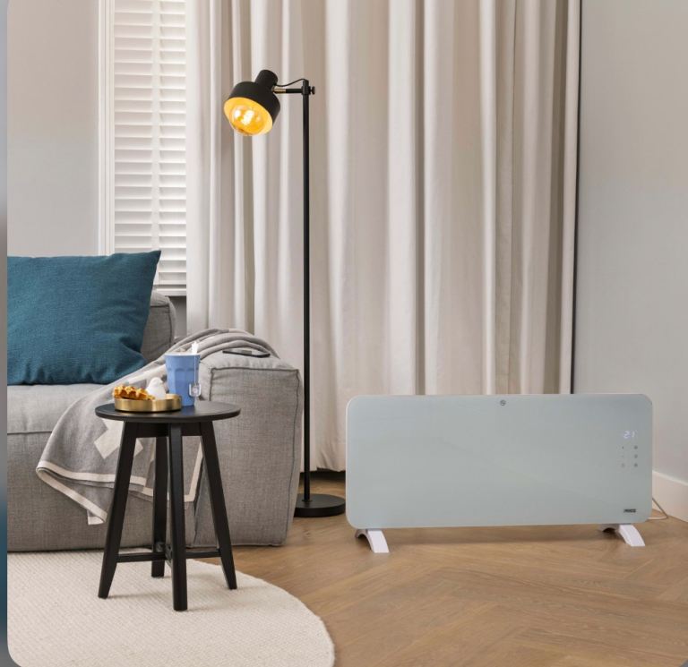 Princess Smart 2000W Glass Panel Heater - White