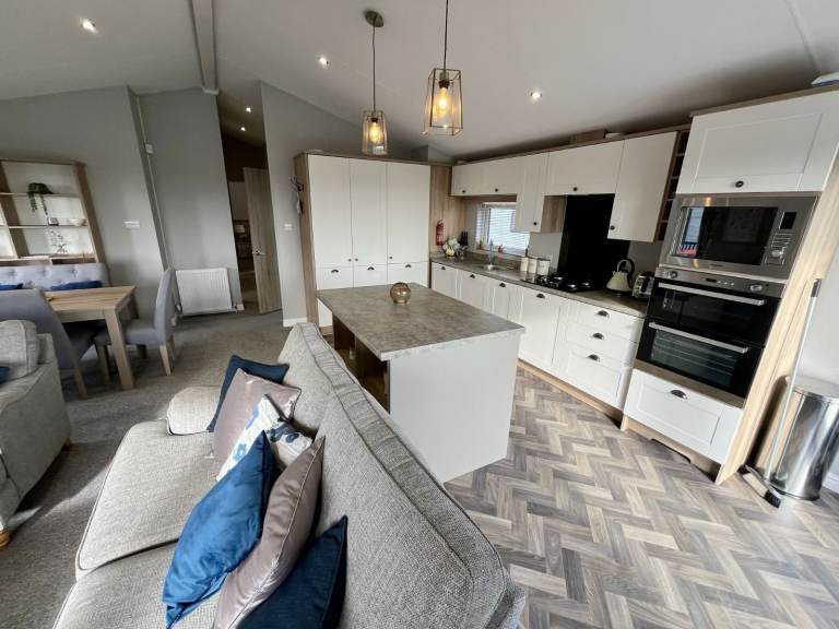 Luxury twin lodge for sale at Newquay Holiday Park, Cornwall TR8 4HS - Excellent condition