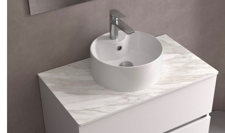 Ceramic Bathroom Basin Round Countertop Sink White – New