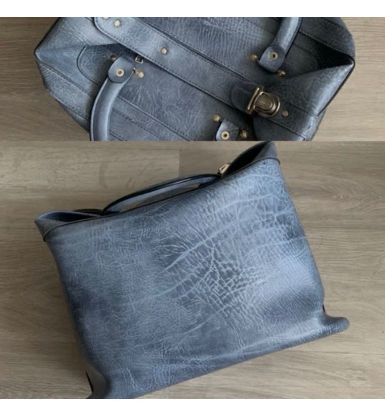 Vintage 1970s PETER BLACK (Keyleigh) Blue Vinyl Retro Sports Gym Holdall Bag