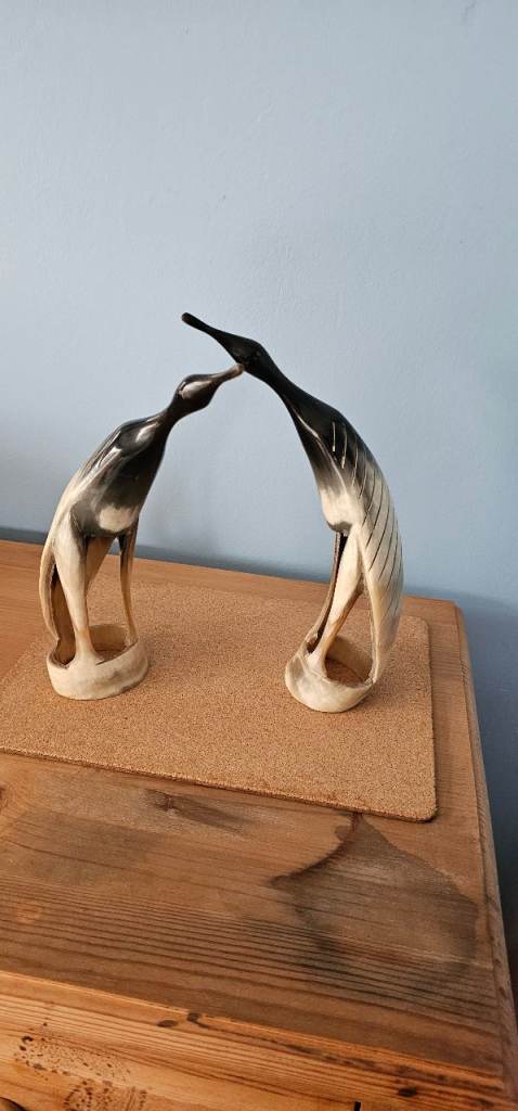  2 ANIMAL HORN ORNAMENTS